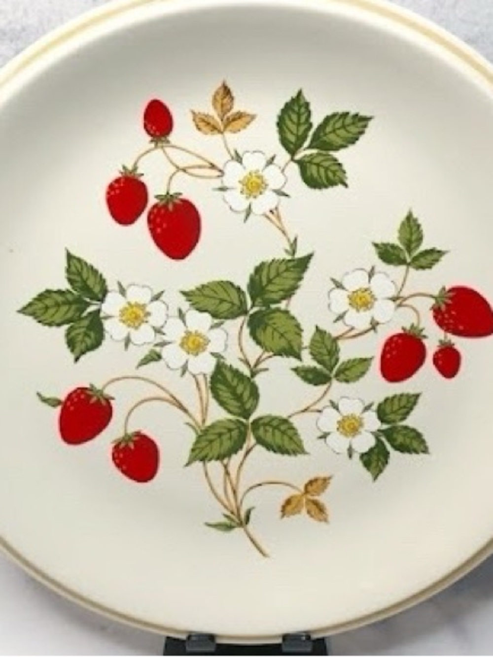 Vintage 70s Sheffield Strawberries 'N Cream Stoneware 10.5 Inch Dinner Plate 308 - Picture 7 of 13